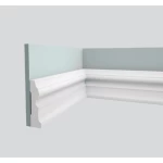 PU Foam Skirting, 12 cm Height, 3.5 cm Thickness, 2.44 m Length, White Color | Zakharef Factory 