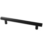  Black Round fixed doors handles Size 80 cm, Thickness 32 mm