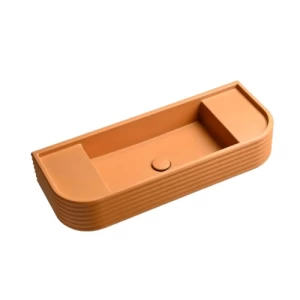 Monoblock Washbasin 81.5×32×14 cm, Brown Color, Morano Model | Abyat Company