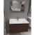 Marble Surface Ceramic Wash Basin 80 cm, Dark Wood Color with Wooden Cabinet | Al Muhaidib Sanitary and Ceramic - Image 2
