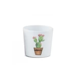 وعاء زينة سيراميك، تصميم دائري، مقاس 7 سم، لون كازلا