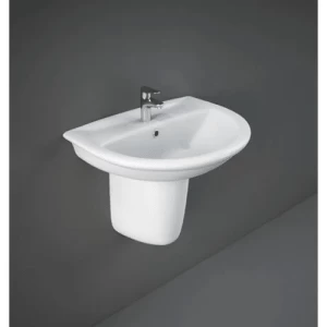 Half Pedestal Bathroom Washbasin 28x25x34.5 cm, Chrome | RAK Ceramics