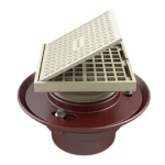 Plastic PVC Indoor Floor Drain, 75 mm Outlet Size, with Square Strainer | Saudi Cast Factory
