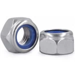 Zinc Plated Nylon Insert Lock Nut, Coarse Thread, Size  10 mm Grade 4.8, DIN 985 Standard | Aobsco Company
