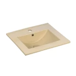 Porcelain Edge Basin without Cabinet Size 51×46.5×27 cm, Maze Model, Beige Color
