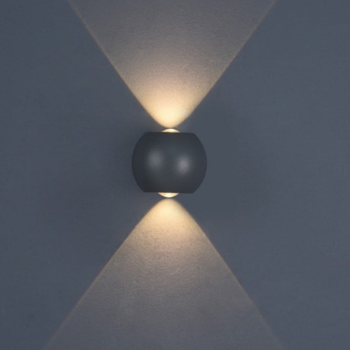 وحدة إضاءة LED جداريّة خارجية حديثة، مقاس 70×55×55 مم، لون رمادي | 49287