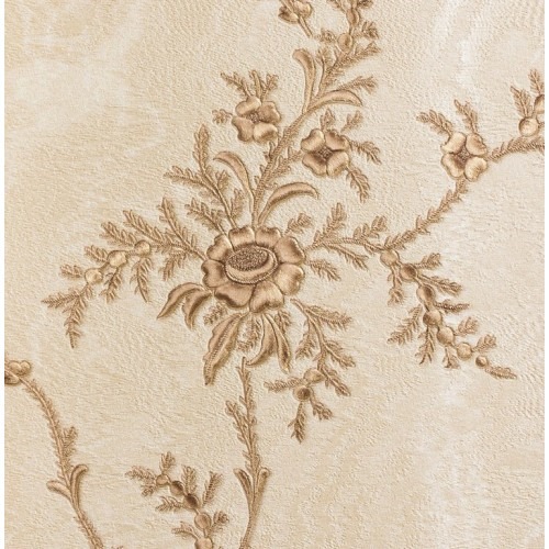 Floral Wall Covering 10m x 0.73m Light Beige, Model 2442 | Balbaid Decor Company