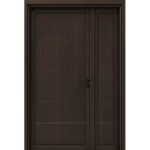 High Quality Wooden Door and a Half, Dark Brown Color, Size 160×235 cm, Model BMO1