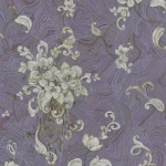 Patterned Wallpaper, Gray with purple Color, Length 10m, Width 1.06m, Model 84001-1