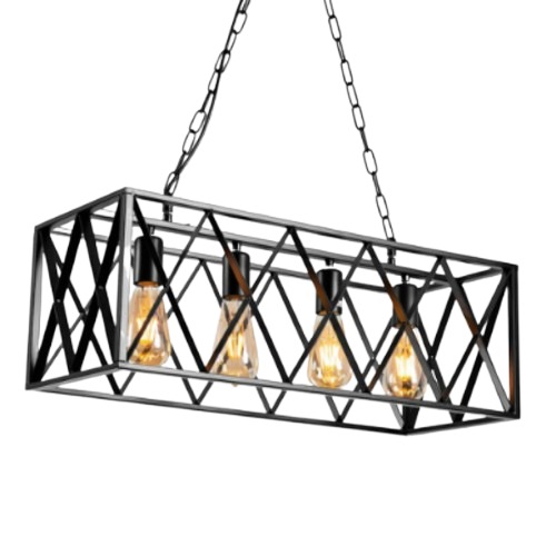Crystal Chandelier Luxury Design 25×64 cm Black | 47117