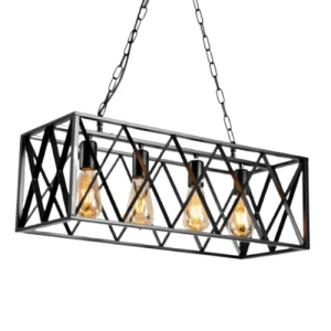 Crystal Chandelier Luxury Design 25×64 cm Black | 47117