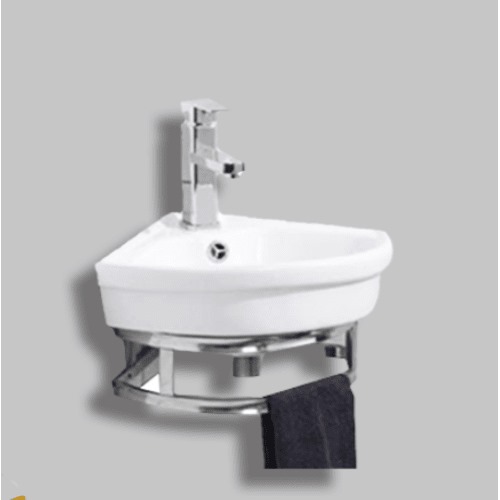 Ceramic Wall Mounted Wash Basin 40x40 cm, White Color | Prime Alarabia