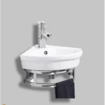Ceramic Wall Mounted Wash Basin, White Color, Size 40×40  cm