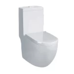 Floor Mounted Toilet, Chinese Round Shape, Size 30 cm, White Color