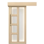 باب سحاب من الخشب المصنوع من البلاستيك (WPC)، مقاس 600×600 سم، السمك 6 سم، لون خشب فاتح، رقم المنتج GPR07