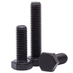 Full Threaded Black Steel Hexagonal Bolt, UNC Grade 12.9 Size 1-3/8   inch     