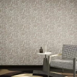 Leaf-patterned Design Wallpaper, Size 10 mx50 cm, Light brown Color