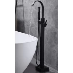 Black Slanted Floor Bathtub Mixer