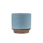 Ceramic Planter, Round Design, size 11×10 cm, Blue Color