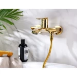 خلاط بانيو نحاس مقاس 22.6×16.5×18.5 سم موديل إسحاق، لون ذهبي