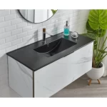 Edge Basin without Cabinet Size 10.1×46.5×11 cm, Maze Model, Black Color