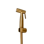 Bidet Mixer Made of Stainless Metal 304, Equipped with 1.2 m Hose, High-Pressure Resistant 15 Bar, Matte Gold Color, Size 7.5 × 13.1 cm