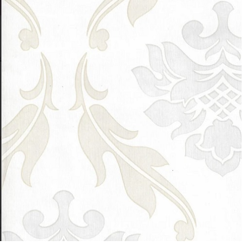 Vinyl Wallpaper Patterned Design 10 m x 53 cm White Beige Gray | Luxury line