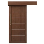 باب سحاب خشب صلب، بني ، مقاس 110× 265 سم، المتانة 6 سم، رقم الموديل M01