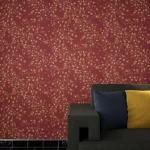 ورق جداري نقشات، مقاس 10 م×50 سم، لون احمر