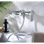 خلاط حوض استحمام نحاس بمقاس 23×23×12 سم، كروم