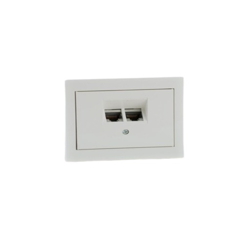 Double Data Socket K1, Size 7×14 cm, White Finish | N0544W