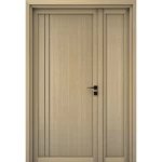 باب ونصف كلاسيكي خشبي، لون بيج، مقاس 160×235 سم، موديلBMO2