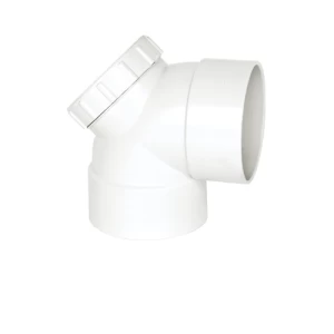 كوع PVC زاوية 90° بسدة جدول 40، مقاس ½ إنش، ارتفاع 176.10 مم، لون أبيض | شركه قناة للاستثمار
