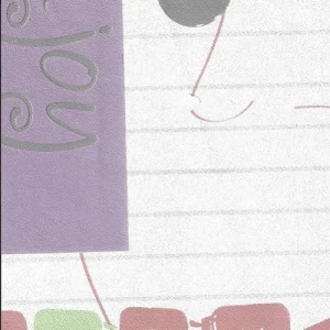 Youthful Wall Covering 10m x 53cm Red and Green with Purple | Luxury line