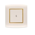 مفتاح جرس مفرد 10 امبير أمنية الفنار مقاس 7×7 سم اللون ذهبى بحلقة ذهبى