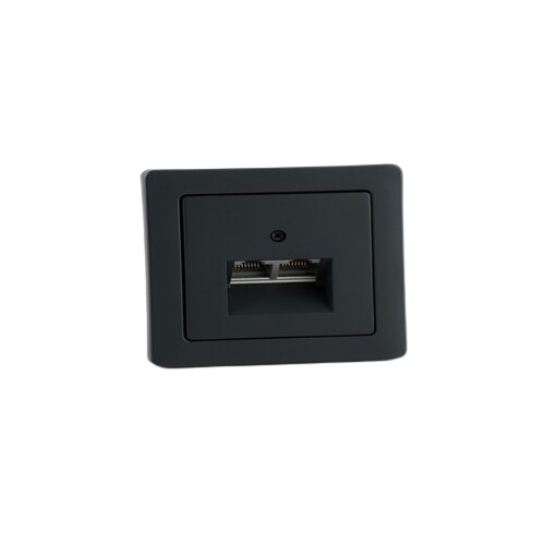 Q1 Double Telephone Socket 7 × 14 cm, Black Color | S0935BQ1BK