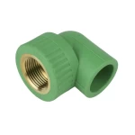 PPR Elbow with Female Thread Wall Mount Size 25 mm× 1/2 inch, Pressure 25 bar, Green Color | ASK Company
