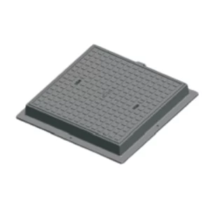 Manhole Cover Cast Iron 500×500 mm Square, 12.5 Tons Load, Gray | Saudi Cast Company