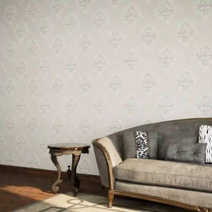 ورق جداري 10 م×50 سم لون عاجي تصميم كلاسيك | GF62042