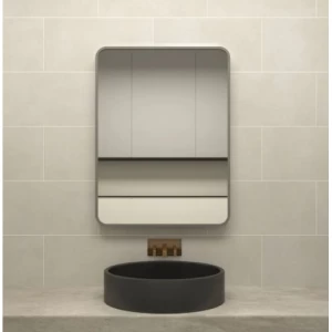 Bathroom Mirror Rectangular 50x70 cm Aluminum Frame, 4 mm Thickness, Gray | Al Muhaidib Sanitary and Ceramic