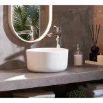 Countertop Round Wash Basin 36x36x18cm, Chrome Color