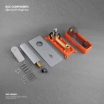 Wall-mounted sink with frame, dimensions 25x1x17.8 cm, glossy chrome color