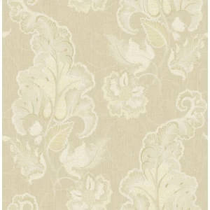 American Wallpaper Leaf-Patterned Design, Size 10m x 0.53m, Light Beige | Balbaid Decor Company
