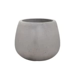 حوض زرع زينة دائري، أسمنتي خرساني، رمادي، عرض 60 سم، ارتفاع 55 سم.