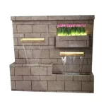 Fiber Decorative Small Waterfall With Lighting, Brown, Size 185 × 46 × 200 cm, Product Number 133468002