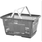 سلة تسوق بلاستيك HDPE، حجم 17×44×64 سم، لون رمادي، موديل Q0PXL
