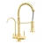 Three lines with One line desalination Sink Tap , Gold Color