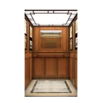 Building Elevator with Warm Interior Design, Veneer Finish, Central Mirror, PVC Floor, 16-Person Capacity, 1250 KG Load, 1 m/s Speed