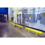 درابزين حماية للجدران والمعدات من الصلب مثبت في الارض بارتفاع 30 سم صداده دائرية 2 انش 