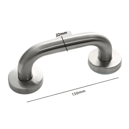 Stainless Steel Door Handle 150 mm, Diameter 22 mm | Dar Al Nijara Company